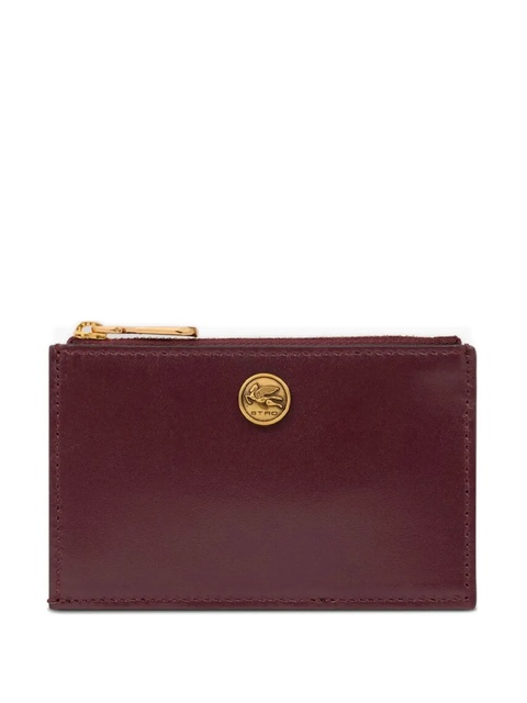 ETRO Pegaso-plaque leather card holder - Red - zdjęcie produktu nr 1