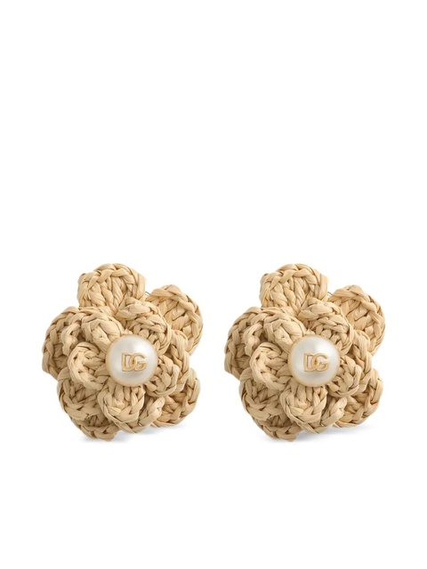 Dolce & Gabbana flower-detailing earrings - Neutrals - zdjęcie produktu nr 1