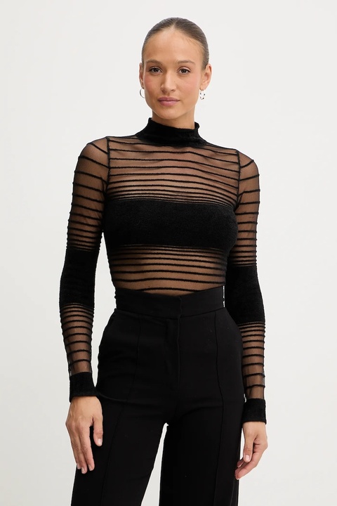 Retrofete bluzka Katrine damska kolor czarny wzorzysta R-FW25-12072-12 - zdjęcie produktu nr 1