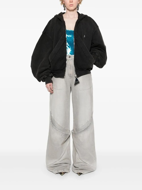 The Attico high-rise wide-leg jeans - Grey - zdjęcie produktu nr 1