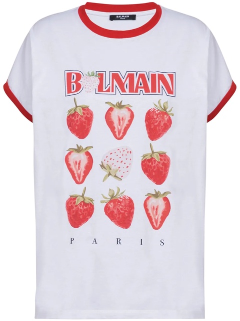 Balmain strawberry print T-shirt - White - zdjęcie produktu nr 1