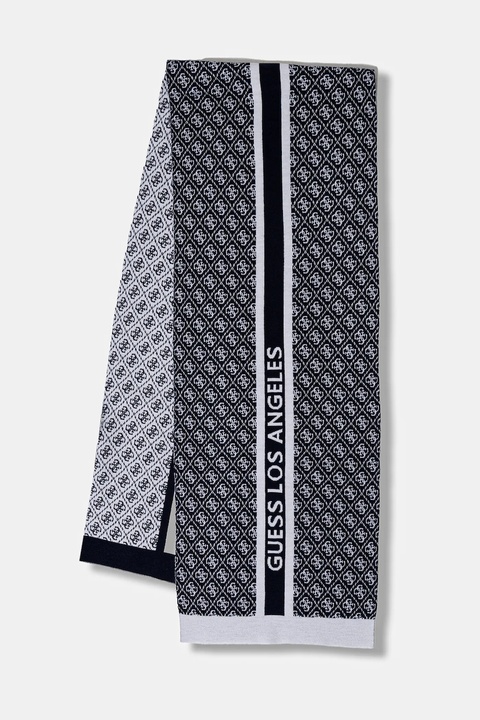 Guess szalik z domieszką wełny SEVYN kolor granatowy wzorzysty W4BZ22 Z3JD2 - zdjęcie produktu nr 2