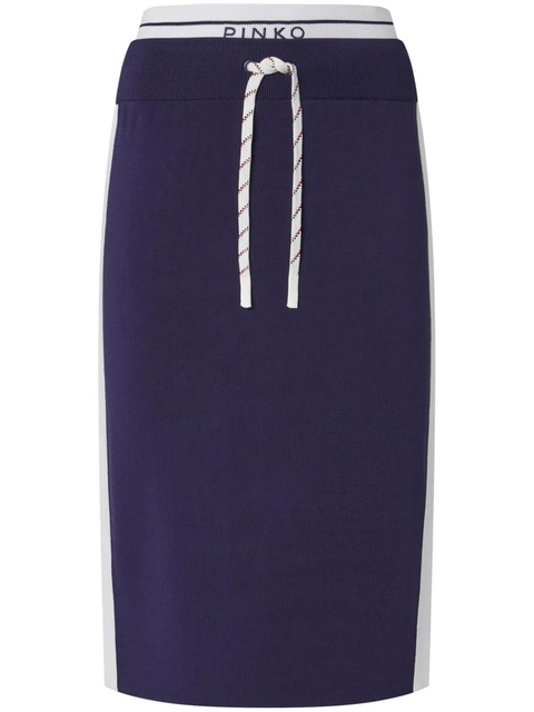 PINKO logo-waistband midi skirt - Blue - zdjęcie produktu nr 2
