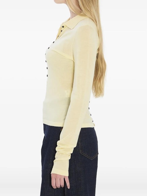 Jacquemus polo-collar buttoned bouse - Yellow - zdjęcie produktu nr 2