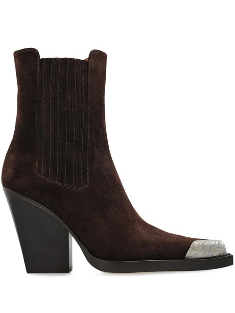 Paris Texas 100mm Dallas metallic-toe suede boots - Brown - zdjęcie produktu nr 1
