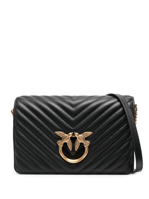 PINKO Classic Click V-quilted Love bag - Black - zdjęcie produktu nr 1