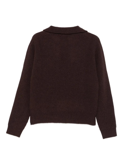 Alysi polo-neck ribbed knit sweater - Brown - zdjęcie produktu nr 2