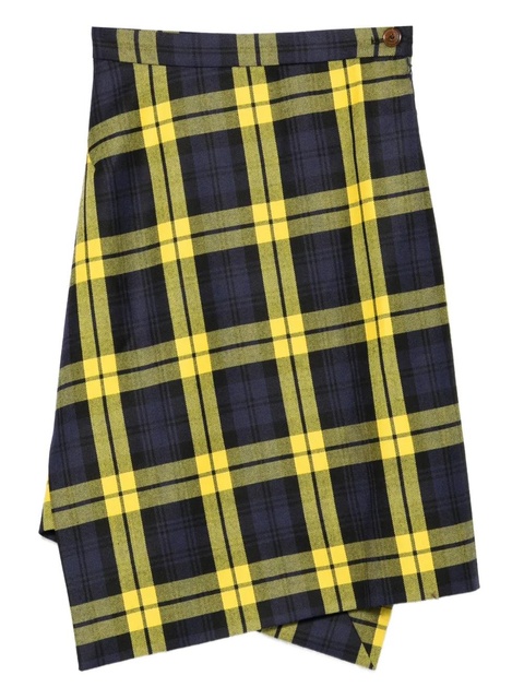 Vivienne Westwood Infinity checked asymmetric midi skirt - Blue - zdjęcie produktu nr 1