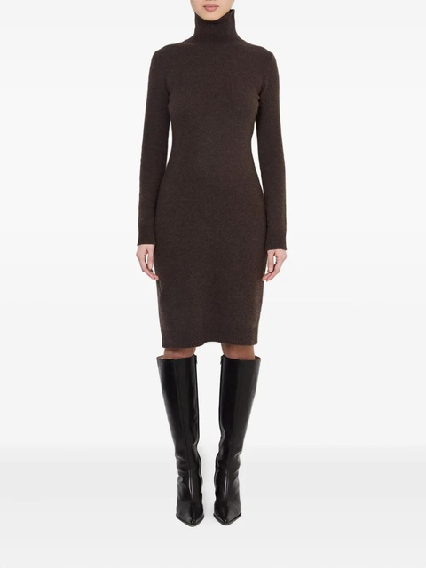 MM6 Maison Margiela high-neck ribbed dress - Brown - zdjęcie produktu nr 2
