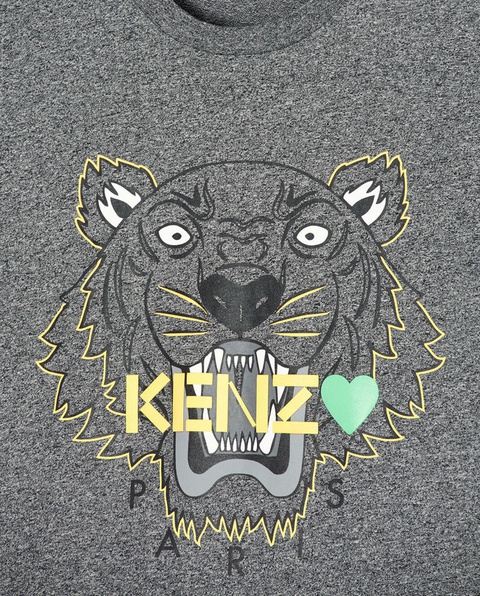 KENZO - Szara koszulka z nadrukiem tygrysa - zdjęcie produktu nr 1