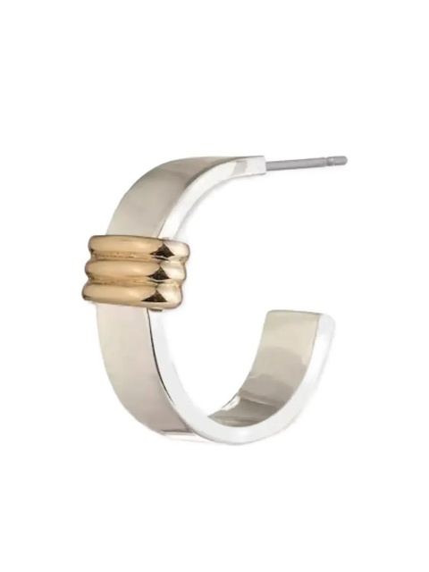 Lauren Ralph Lauren ribbed-detail half-hoop earrings - Silver - zdjęcie produktu nr 2