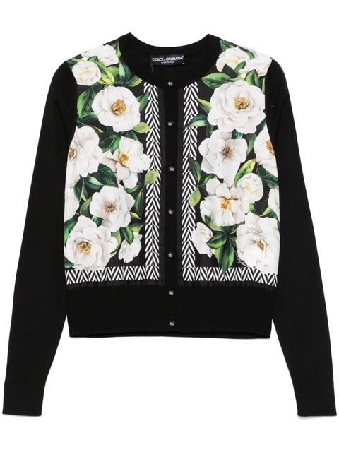 Dolce & Gabbana floral-print cardigan - Black - zdjęcie produktu nr 1