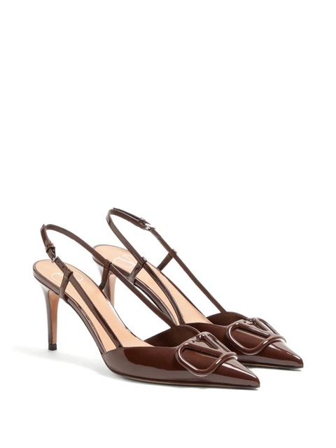 Valentino Garavani 80mm V-logo slingback pumps - Brown - zdjęcie produktu nr 2