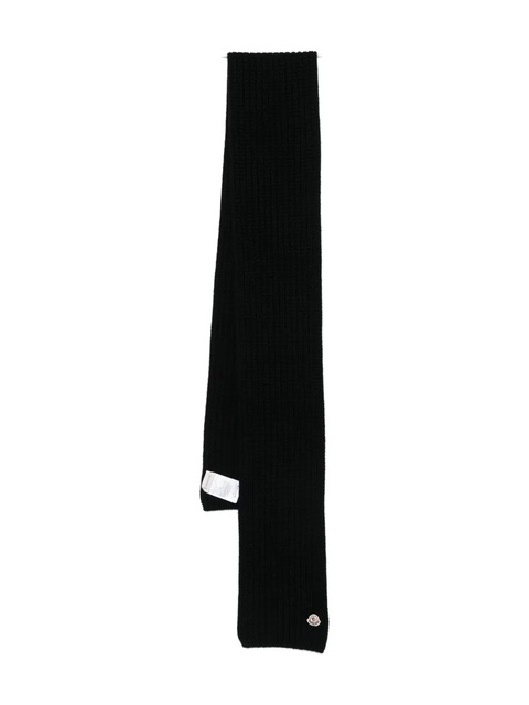 Moncler ribbed logo-patch scarf - Black - zdjęcie produktu nr 1