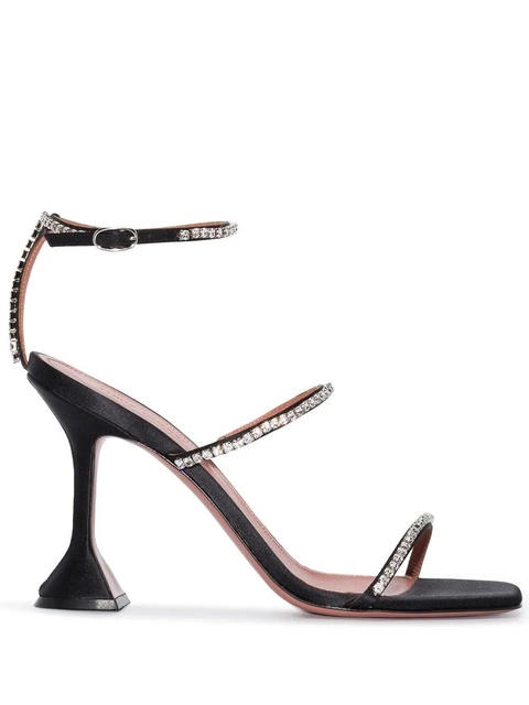 Amina Muaddi Gilda 95mm rhinestone-embellished sandals - Black - zdjęcie produktu nr 1