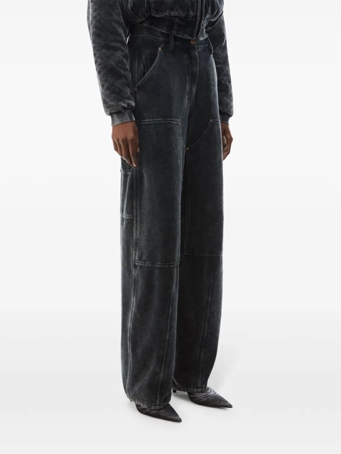 Alexander Wang velour high-waisted trousers - Black - zdjęcie produktu nr 2