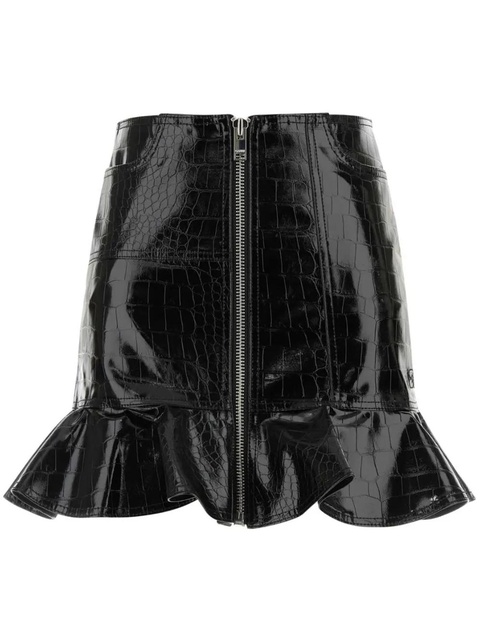 GANNI Future coated mini skirt - Black - zdjęcie produktu nr 1