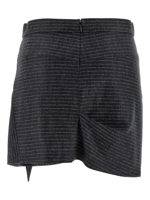 ISABEL MARANT Rosaria striped-pattern mini skirt - Grey - zdjęcie produktu nr 2