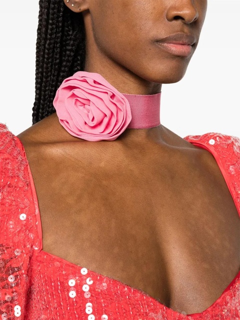 Blumarine floral-brooch choker necklace - Pink - zdjęcie produktu nr 2