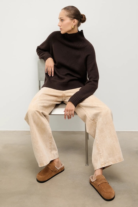 Answear.LAB klapki zamszowe damskie kolor brązowy - zdjęcie produktu nr 1