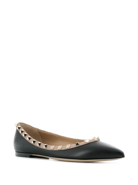 Valentino Garavani Rockstud-embellished ballerina shoes - Black - zdjęcie produktu nr 2