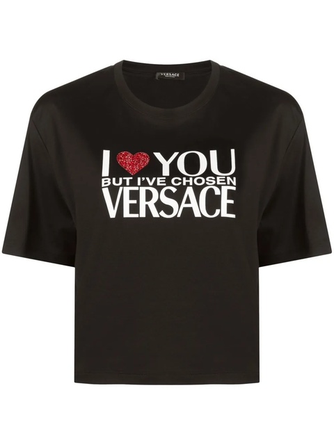 Versace slogan-print T-shirt - Black - zdjęcie produktu nr 1
