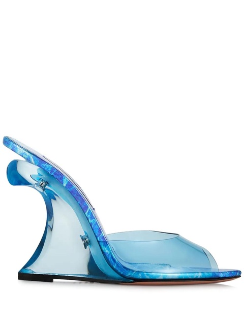 Aquazzura 105mm waves-print sculpted heeled sandals - Blue - zdjęcie produktu nr 1