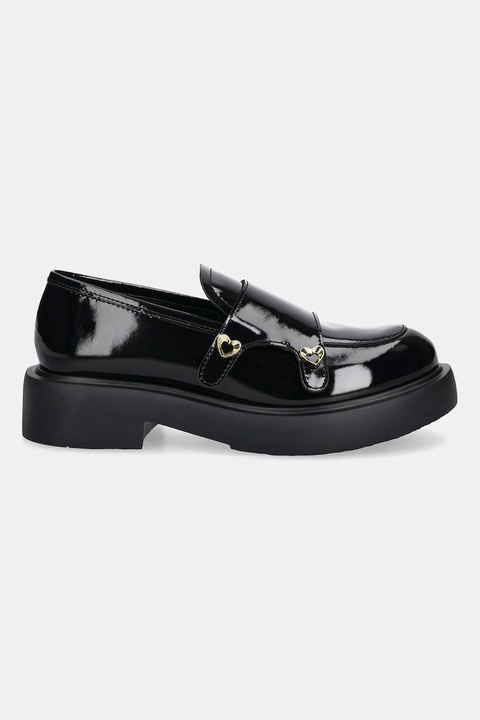Love Moschino mokasyny skórzane damskie kolor czarny na platformie JA10104G1NIH0000 - zdjęcie produktu nr 2