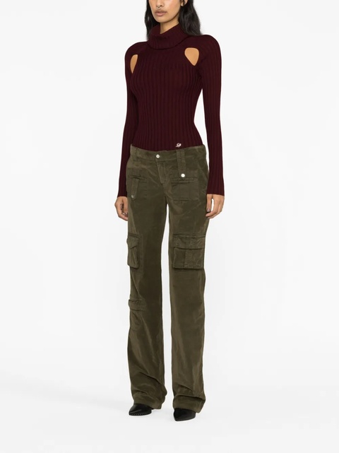 Blumarine velvet flared cargo trousers - Green - zdjęcie produktu nr 2