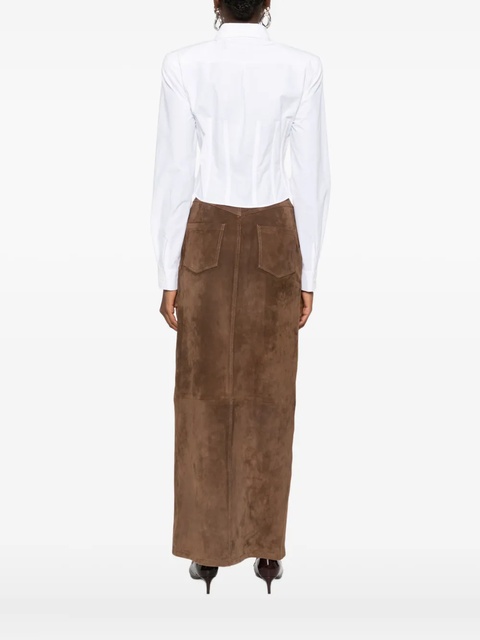 Magda Butrym corset-detail cropped shirt - White - zdjęcie produktu nr 1
