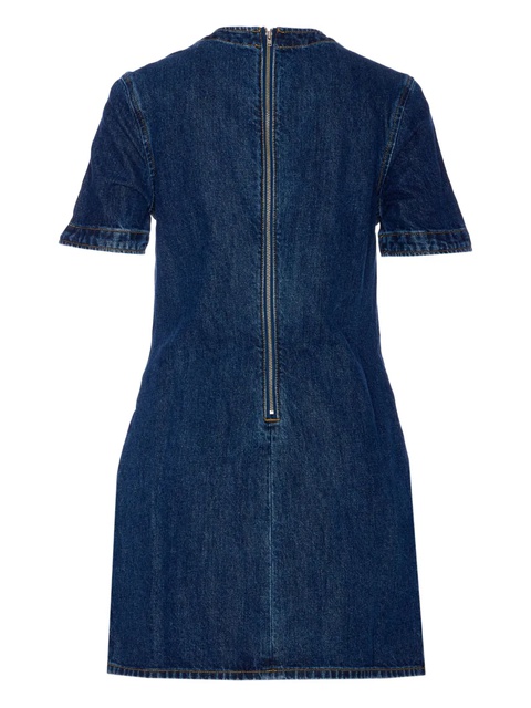 Self-Portrait bow-embellished denim dress - Blue - zdjęcie produktu nr 2