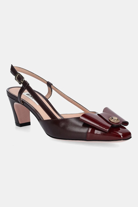 Bally czółenka skórzane BILYANA-LB 55 kolor bordowy na słupku z odkrytą piętą WP5523 - zdjęcie produktu nr 1