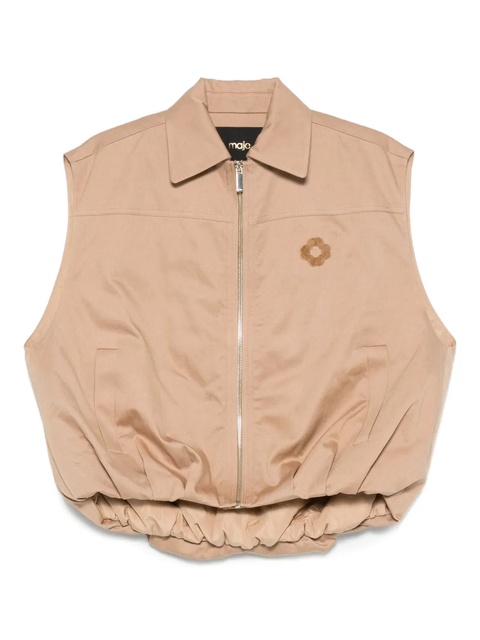 Maje flower-detail zip-front waistcoat - Neutrals - zdjęcie produktu nr 1
