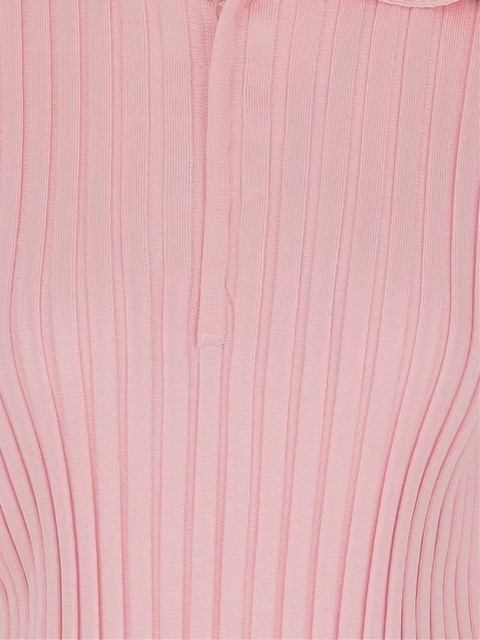 Jil Sander ribbed polo top - Pink - zdjęcie produktu nr 2