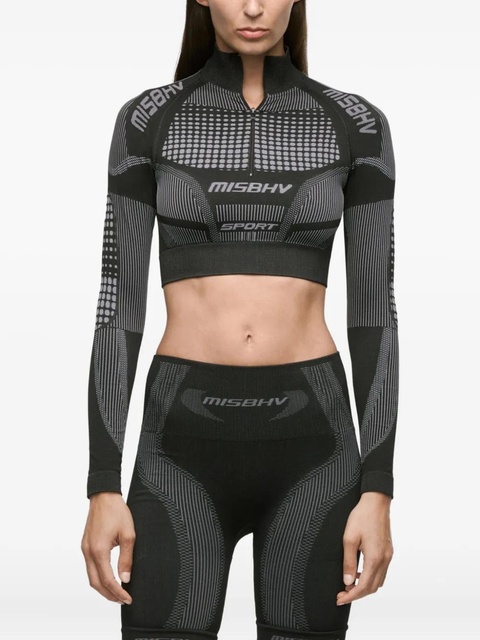 MISBHV jacquard striped quarter-zip longsleeve - Black - zdjęcie produktu nr 2