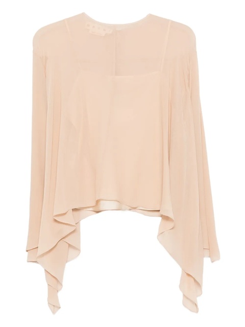 Marni asymmetric-draped blouse - Neutrals - zdjęcie produktu nr 1