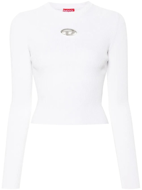 Diesel Oval D-plaque fine-ribbed top - White - zdjęcie produktu nr 1