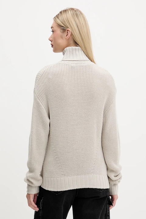 Karl Lagerfeld Jeans sweter z wełną damski kolor beżowy z golfem A4W18020 - zdjęcie produktu nr 2