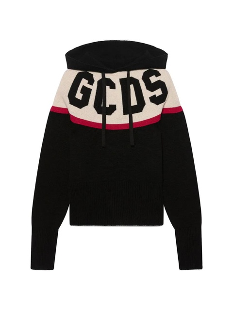 GCDS logo-embellishment hoodie - Black - zdjęcie produktu nr 2