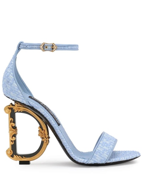 Dolce & Gabbana DNA 105mm Baroque DG-heel bouclé sandals - Blue - zdjęcie produktu nr 1