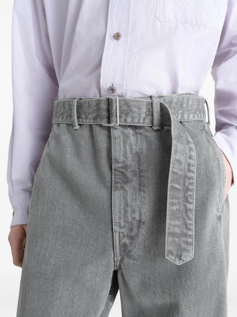 LEMAIRE buckle-closure panelled trousers - Grey - zdjęcie produktu nr 2