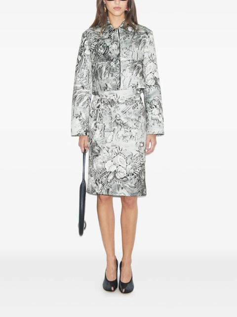 Tory Burch printed crop blazer - Grey - zdjęcie produktu nr 1