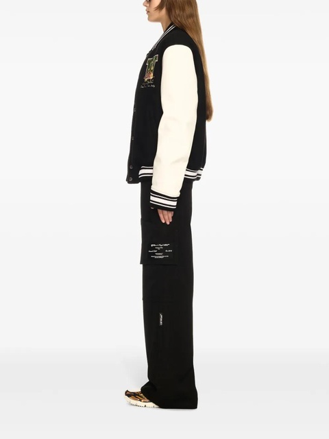 Off-White floral-embroidered bomber jacket - Black - zdjęcie produktu nr 2