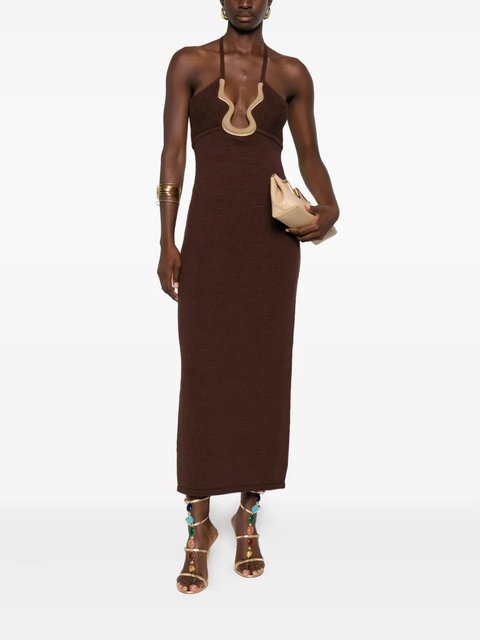 Cult Gaia cross-back knitted dress - Brown - zdjęcie produktu nr 2
