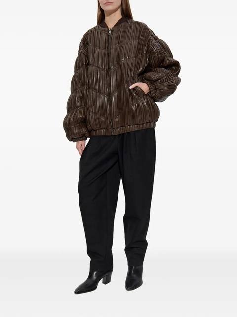 ROTATE BIRGER CHRISTENSEN pleated bomber jacket - Brown - zdjęcie produktu nr 2