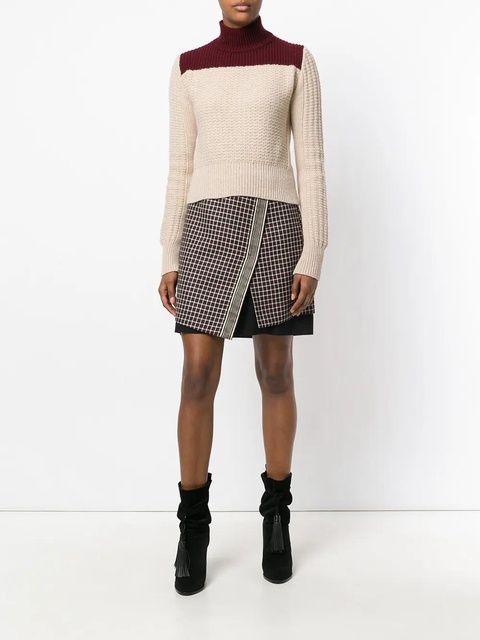 ETRO asymmetrical layered check skirt - Black - zdjęcie produktu nr 2