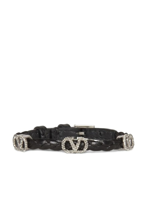 Valentino Garavani VLogo leather bracelet - Silver - zdjęcie produktu nr 1