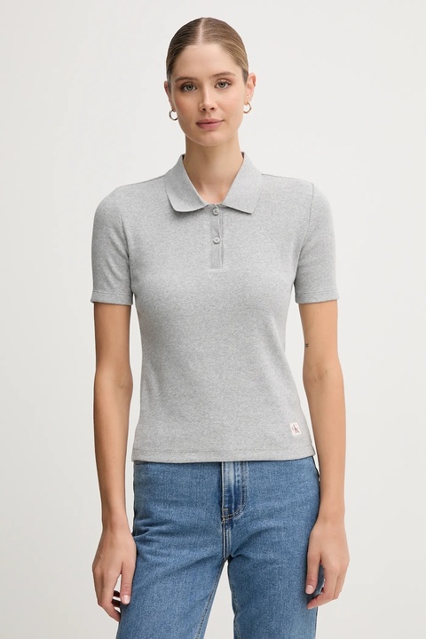 Calvin Klein Jeans polo damski kolor szary LV047C907G - zdjęcie produktu nr 1