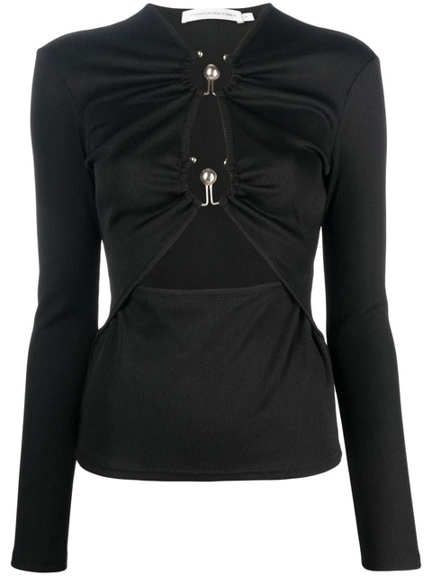 Christopher Esber cut-out detail long-sleeve top - Black - zdjęcie produktu nr 1