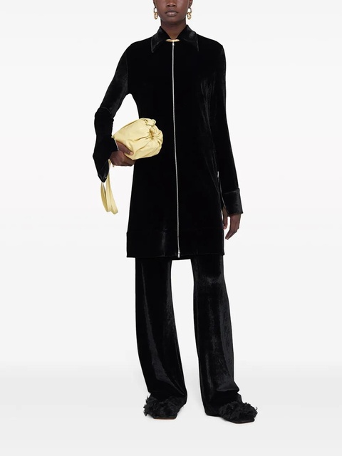Jil Sander high-waist velvet straight-leg trousers - Black - zdjęcie produktu nr 1